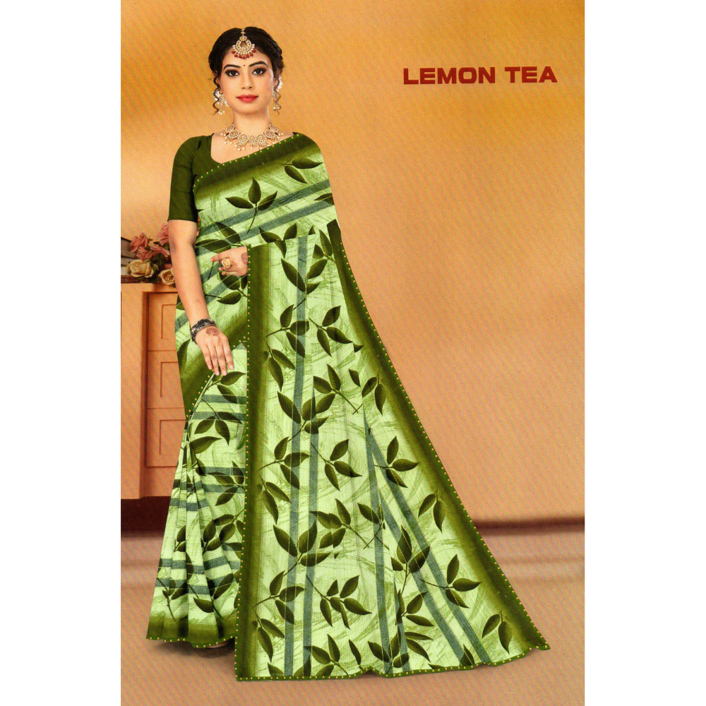 Nature-Inspired Elegance in Leaf Motif Saree