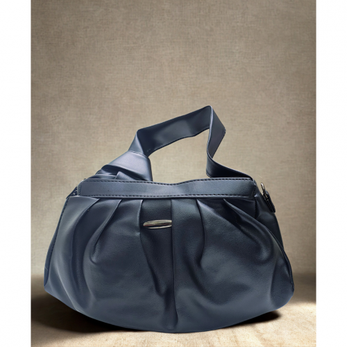Pleated Faux Leather Sling Bag