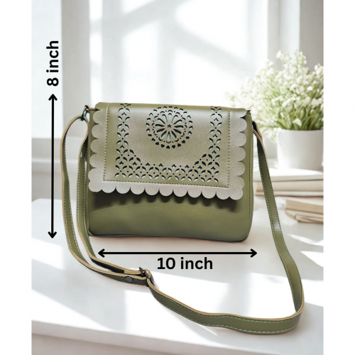 Floral Cutout Flap Sling Bag