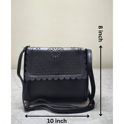 Floral Cutout Flap Sling Bag