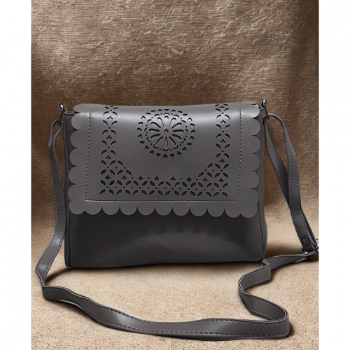 Floral Cutout Flap Sling Bag