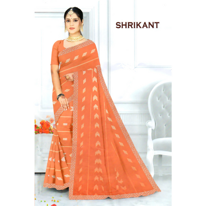 Graceful Soft Weave Saree with Modern Ikat-Inspired Print
