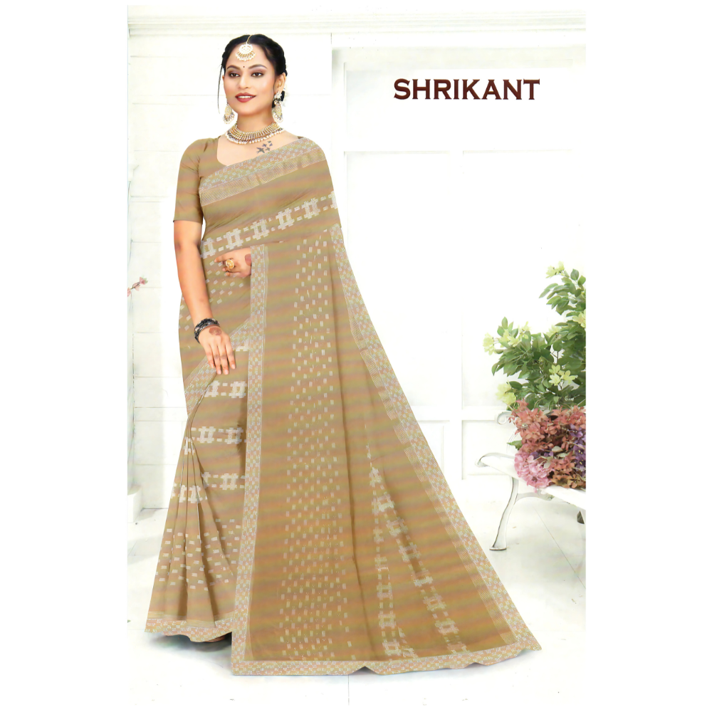 Graceful Soft Weave Saree with Modern Ikat-Inspired Print