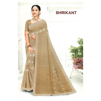Graceful Soft Weave Saree with Modern Ikat-Inspired Print