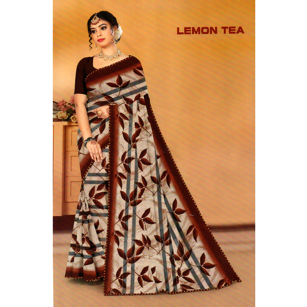 Nature-Inspired Elegance in Leaf Motif Saree