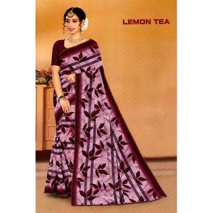 Nature-Inspired Elegance in Leaf Motif Saree