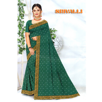 Traditional Saree with Embroidered Border and Subtle Motifs