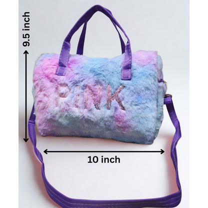 Colorfull Furry Duffel Sling Bag