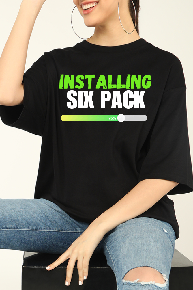 Installing Six Pack Unisex Gym Oversize T-shirt