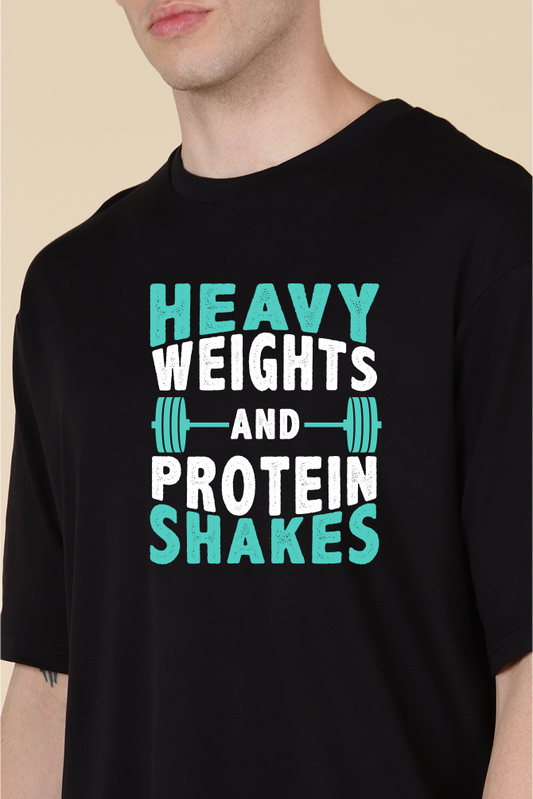 Heavy Weights And Protein Shakes Unisex Gym Oversize T-shirt