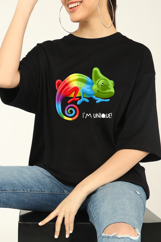 Rainbow Chameleon Oversized T-shirt