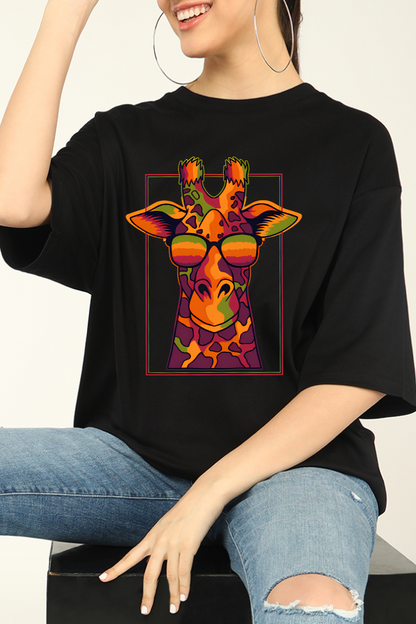 Giraffe in Shades Oversized T-shirt