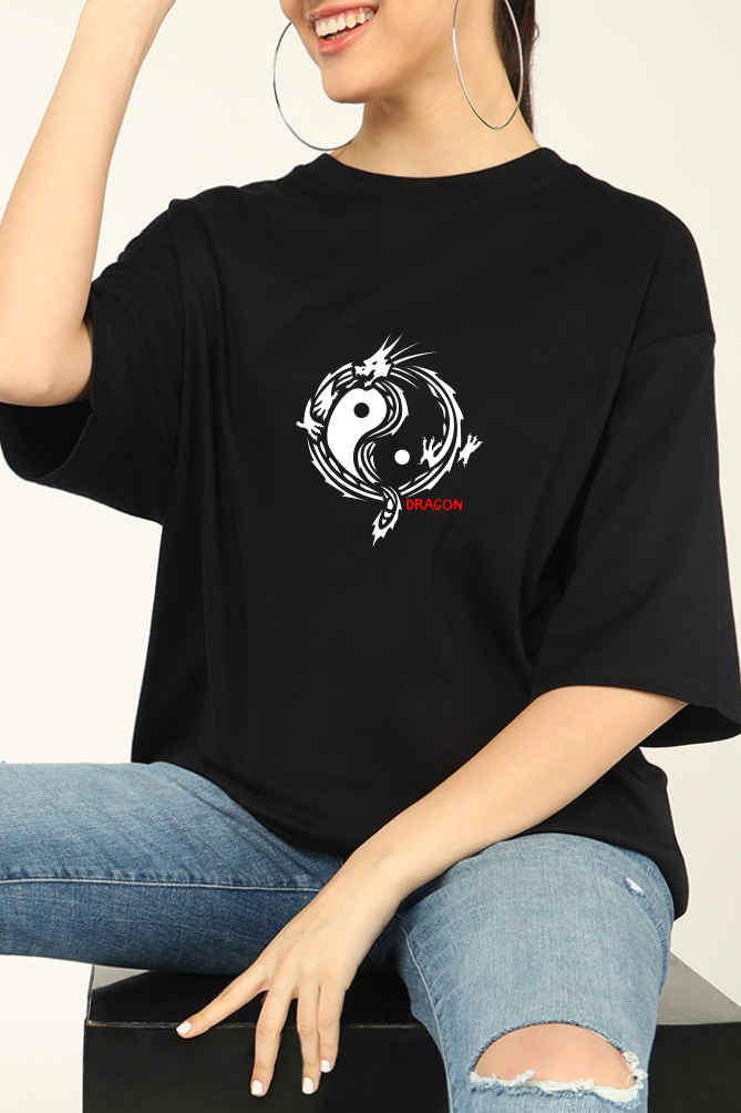 Ying-Yang Dragon Oversized T-shirt