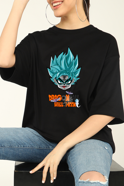 Dragonball Halloween Green Hair Oversized T-shirt