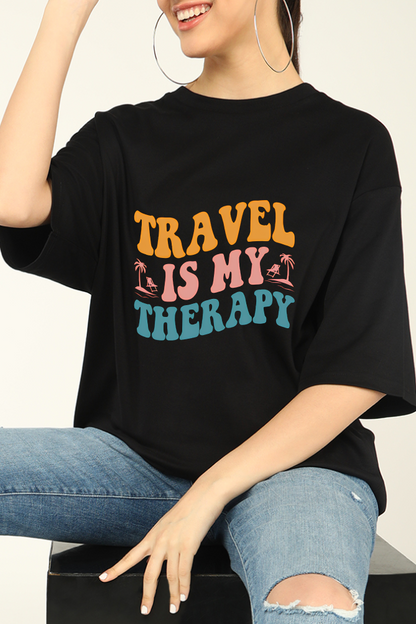 Travel is My Therapy Oversized T-shirt