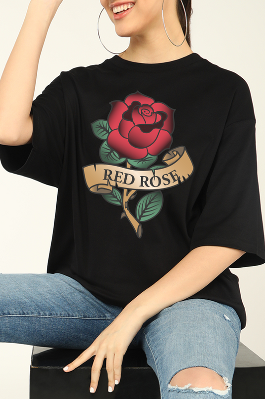 Red Rose Oversized T-shirts