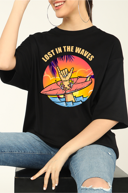 Lost in The Waves  Oversized T-shirts