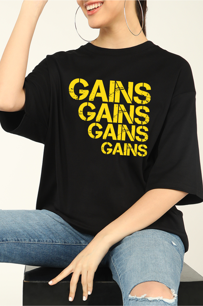 Gains Gains Gains  Oversized T-shirts