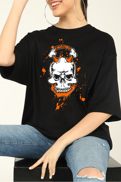 Big Skull Print Oversized T-shirts