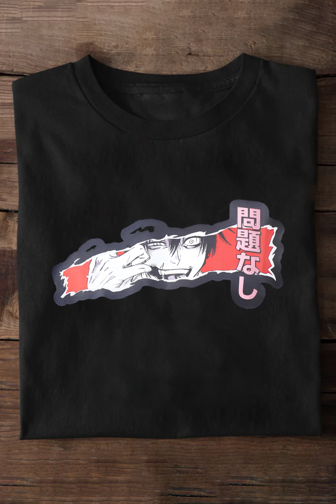 Black Anime Oversized T-shirts