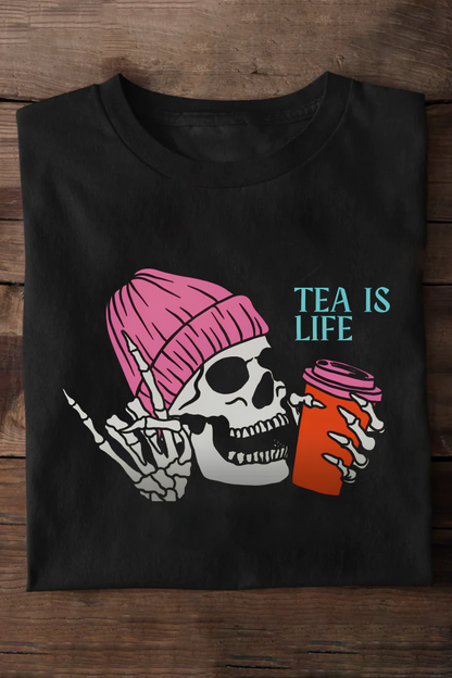 Skeleton Drinking Oversized T-shirt