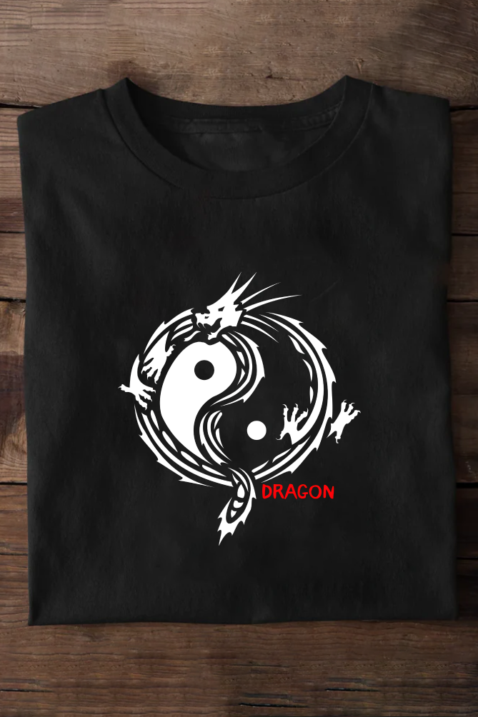 Ying-Yang Dragon Oversized T-shirt