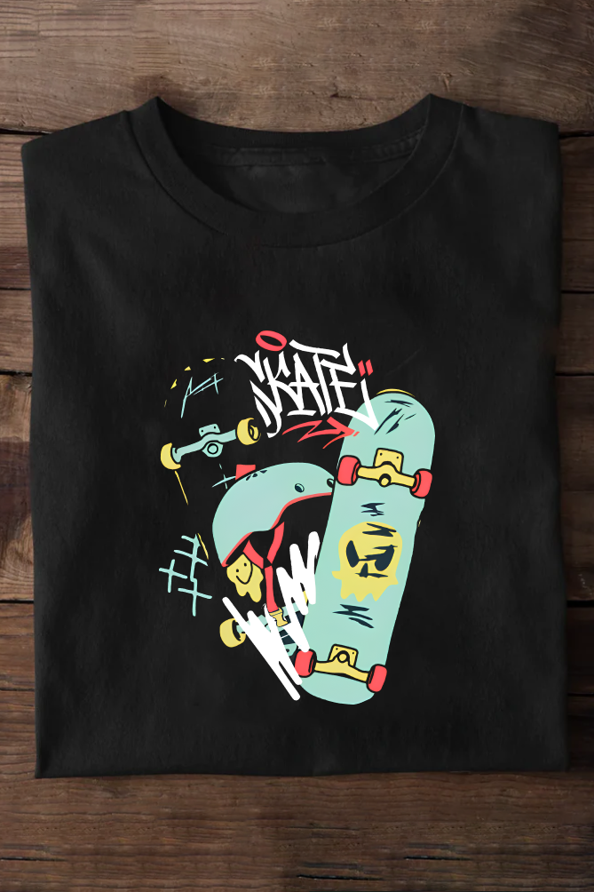 Skateboarding Graffiti Oversized T-shirt