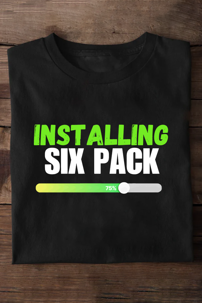 Installing Six Pack Unisex Gym Oversize T-shirt