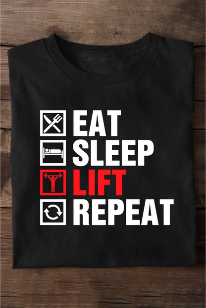 Eat Sleep Lift Repeat Unisex Gym Oversize T-shirt