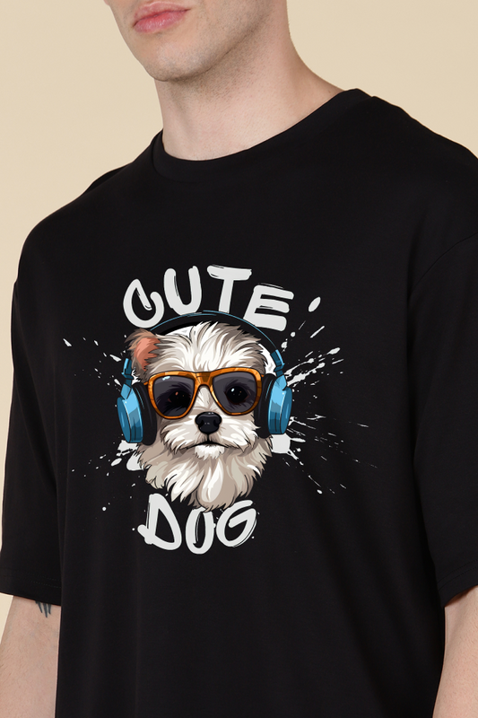 Dog With Headphones Oversized T-shirt