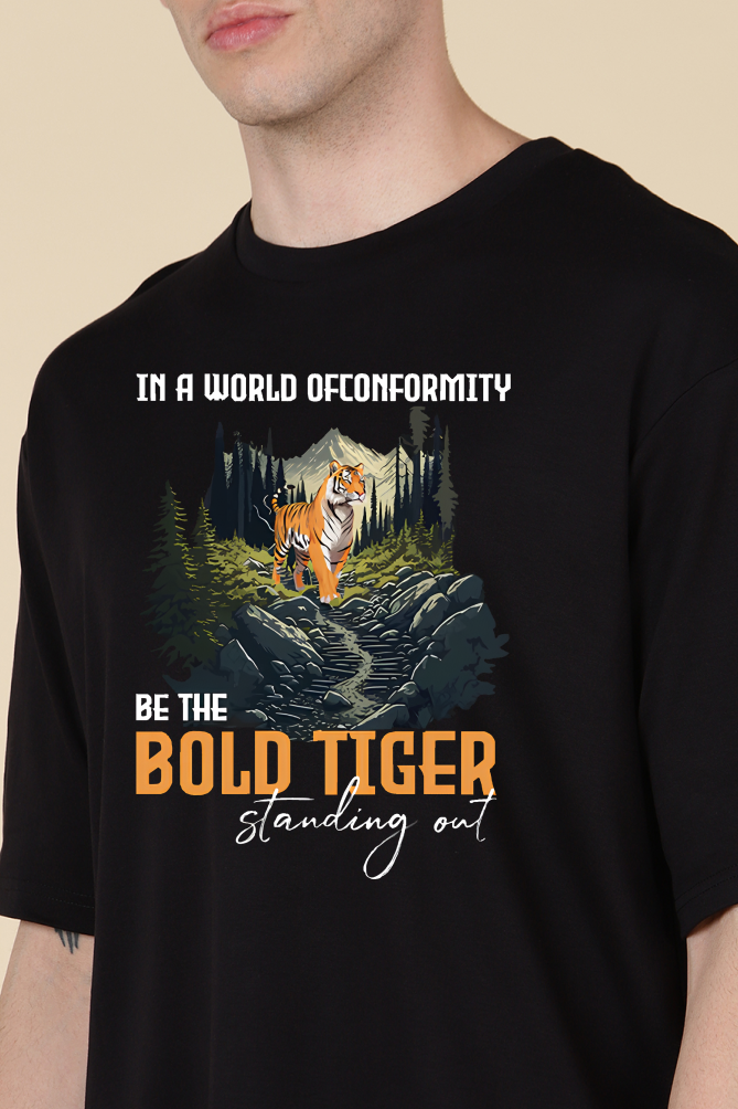 Bold Tiger in the Moonlight Oversized T-shirt