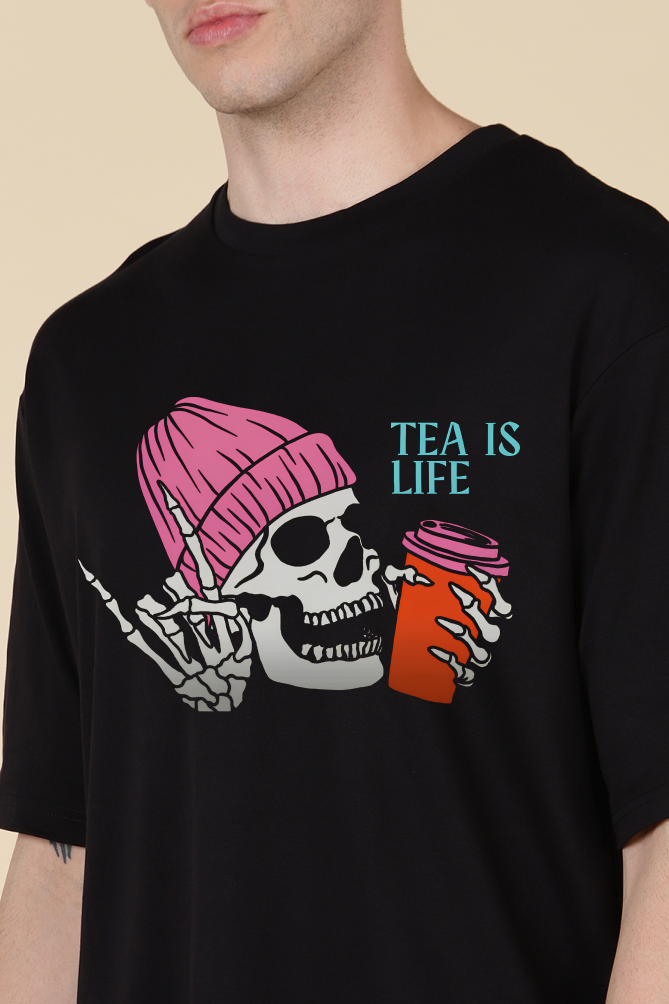 Skeleton Drinking Oversized T-shirt