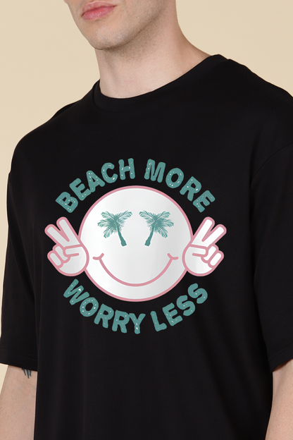 Sunshine Smile with Palm Trees Oversized T-shirt