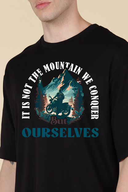 Mountain Motorcycle Motivational Oversized T-shirt