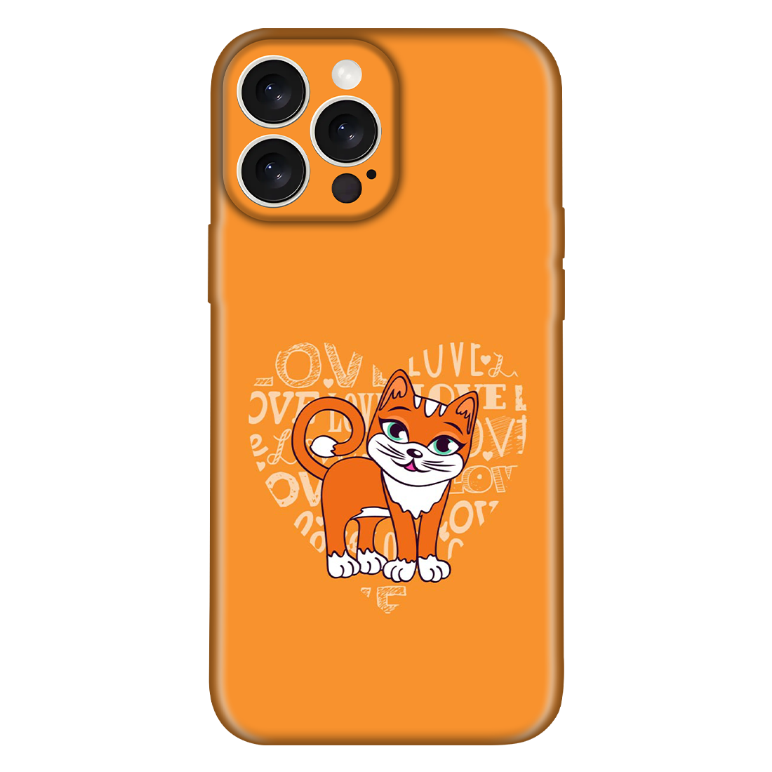 Orange Cate Written Heart Case