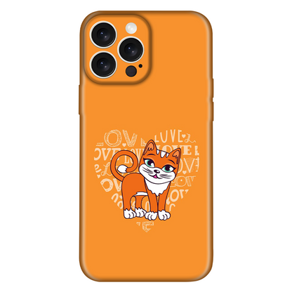 Orange Cate Written Heart Case