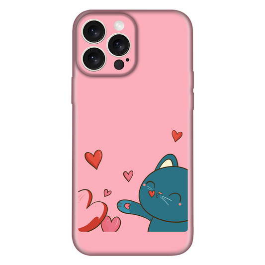 Blue Cat Kiss Heart Case