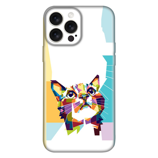 Colorful Texture Angry Cat Case