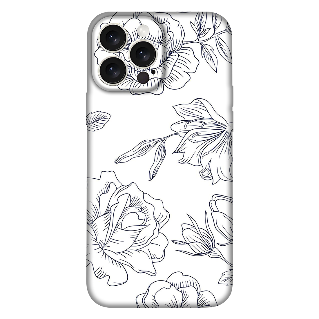 Black & White Rose Flower Case