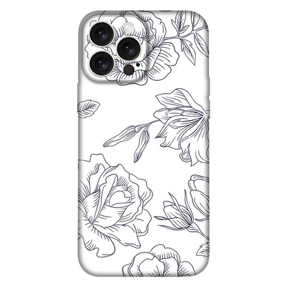 Black & White Rose Flower Case