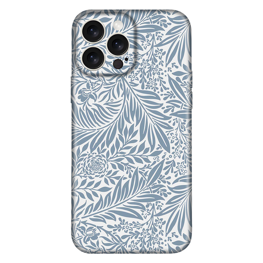 Grey White Leaf Flower Pattern Case