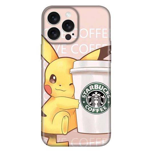 Pikachu Holding Starbucks Coffee Case