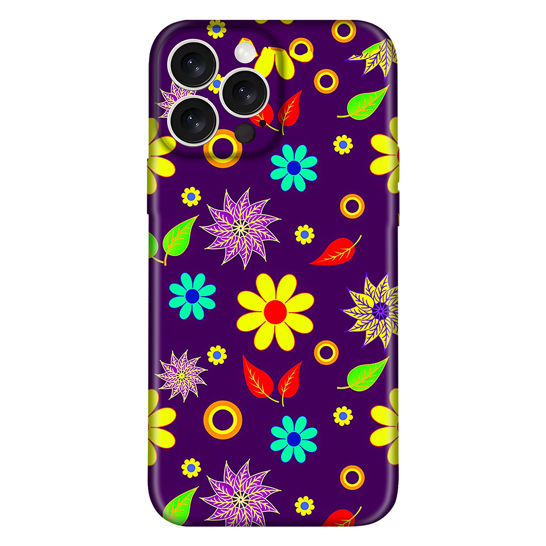 Blue Flower Leaf Pattern Case