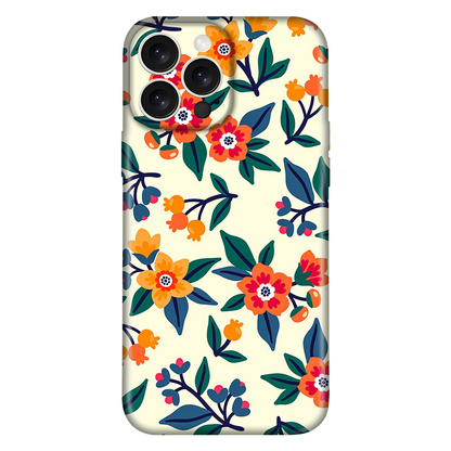 Off White Flower Leaf Pattern Case