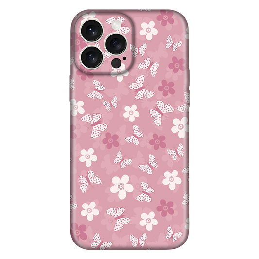 Pink Butterfly Flower Case