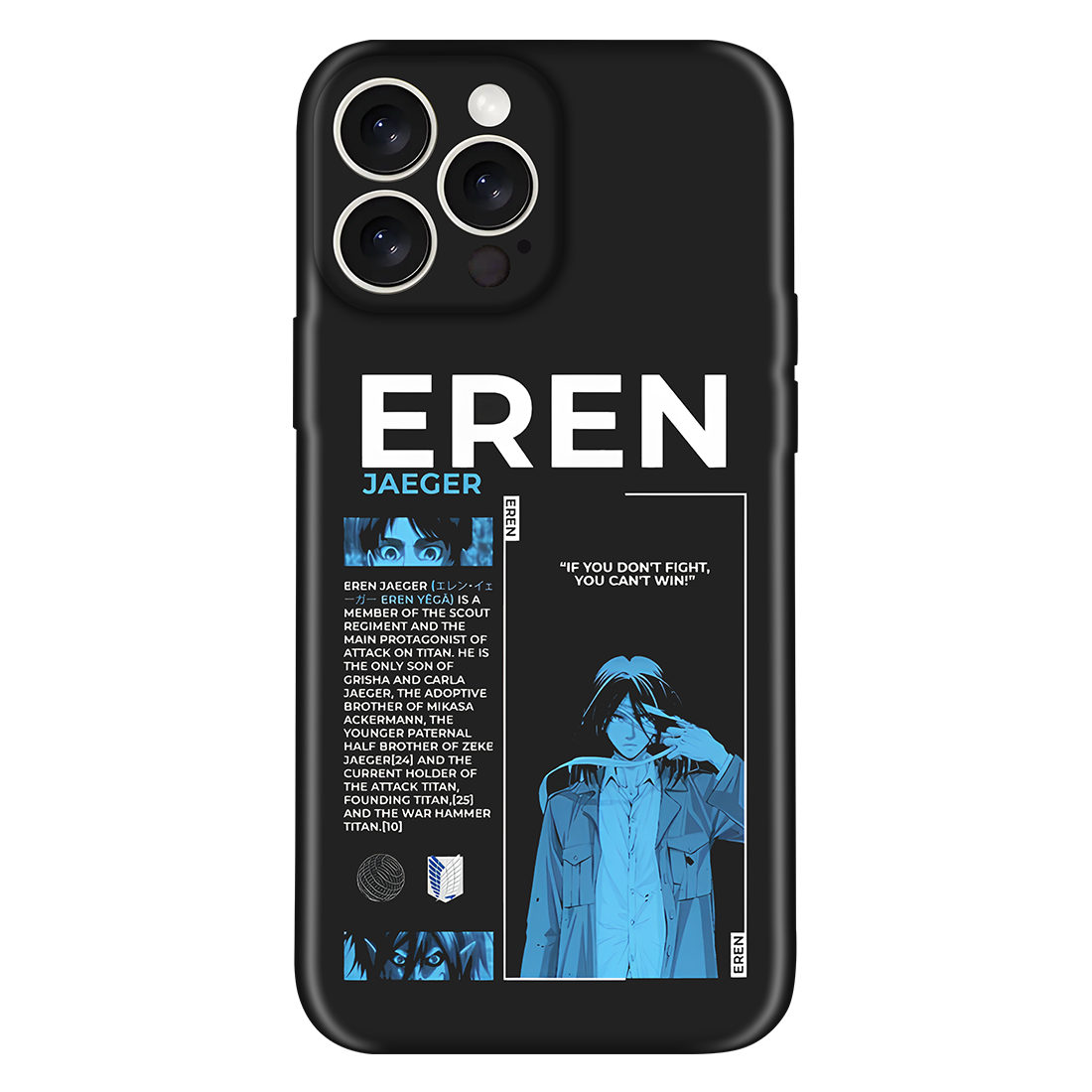 Eren Yeager Anime Embossed Case