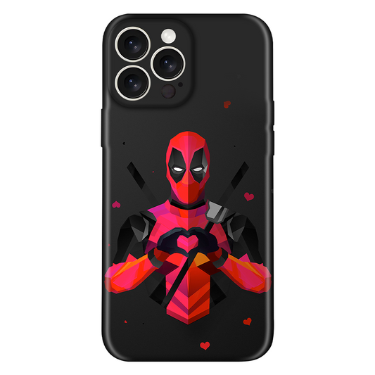 Polygonal Deadpool with Heart Hands Case