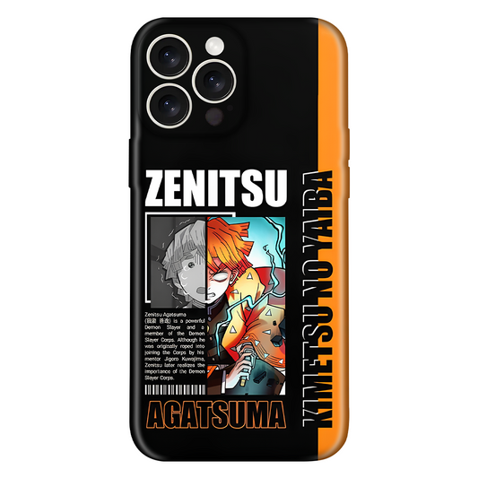 Zenitsu Agatsuma Black and Orange  Anime Embossed Case