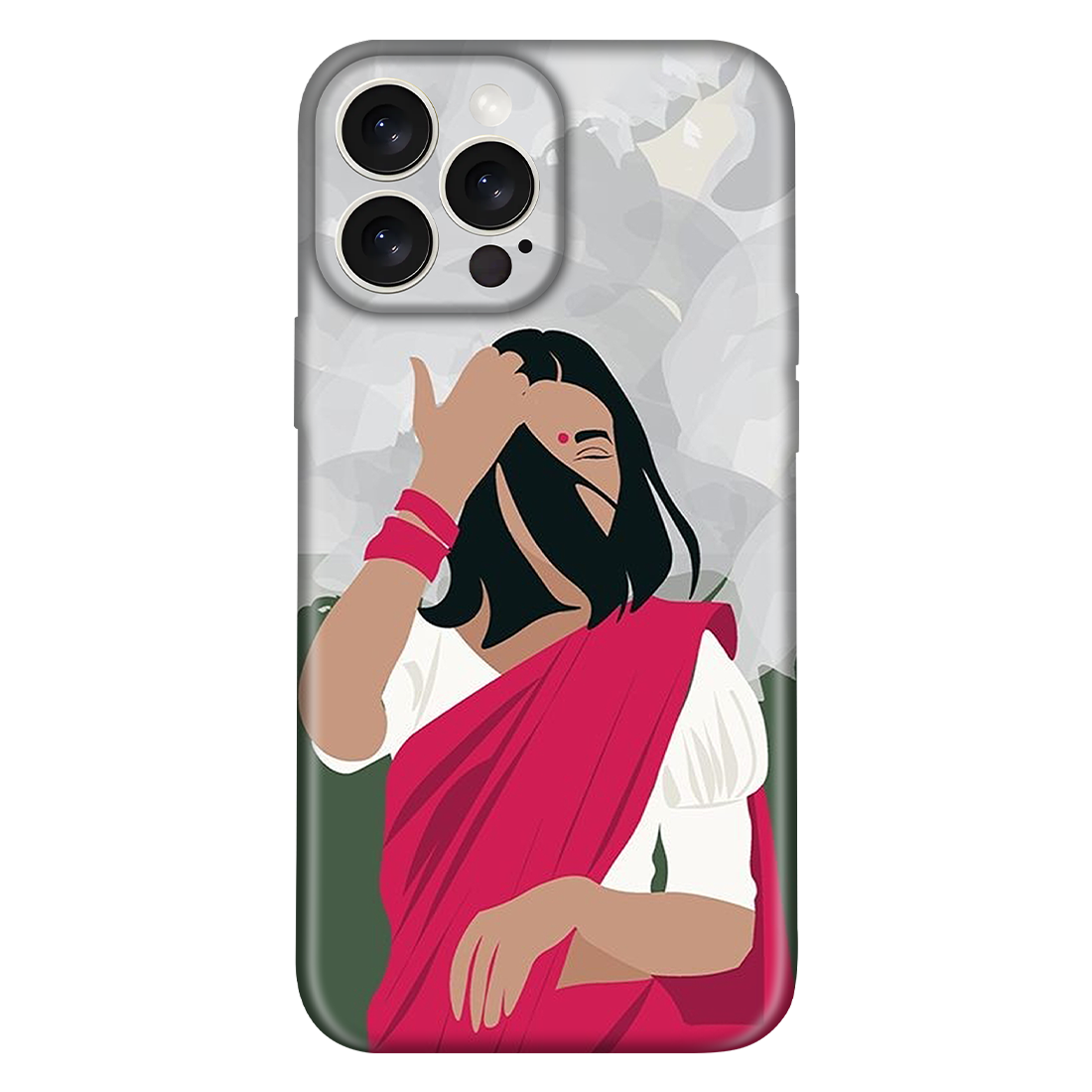 Elegance in Red Sari Case