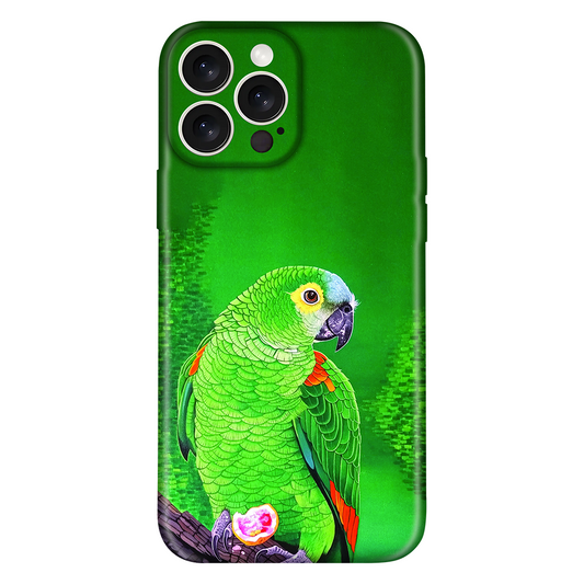 Vibrant Green Parrot Case